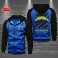 Los Angeles Chargers Zip-Up Color Block Hoodie ANZ2DZH168