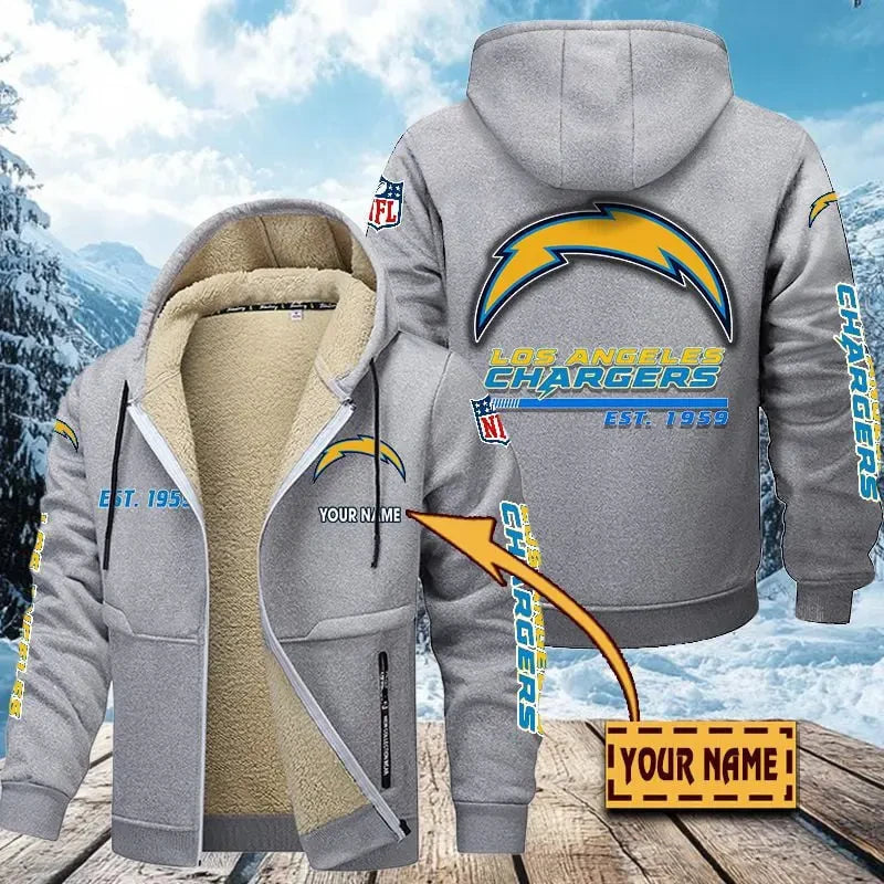 Los Angeles Chargers | Zip Up Fur Coat ANZTZH133