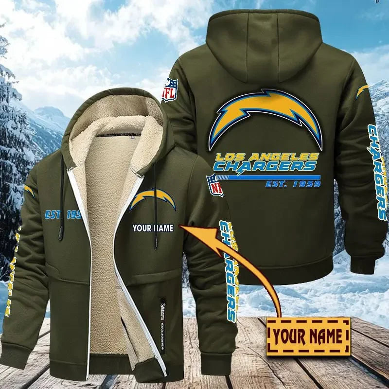 Los Angeles Chargers | Zip Up Fur Coat ANZTZH133