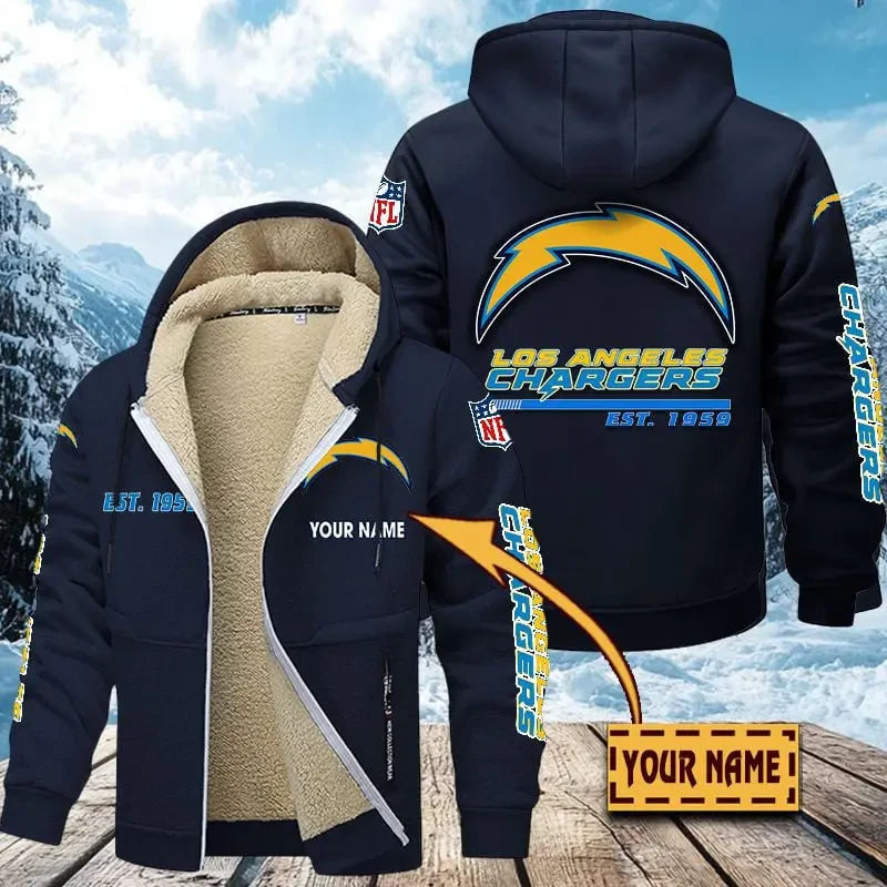 Los Angeles Chargers | Zip Up Fur Coat ANZTZH133