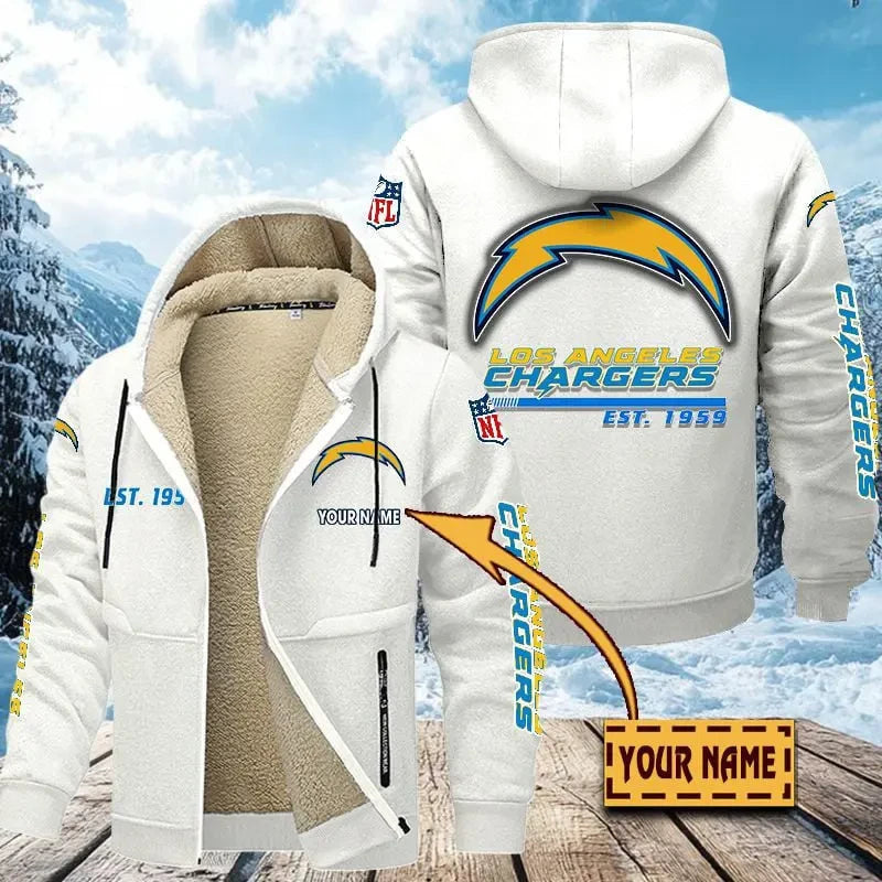 Los Angeles Chargers | Zip Up Fur Coat ANZTZH133