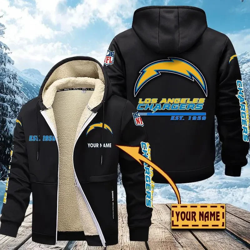 Los Angeles Chargers | Zip Up Fur Coat ANZTZH133