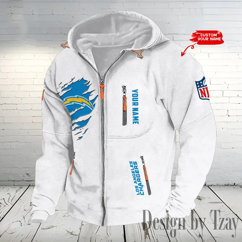 Los Angeles Chargers Hooded Cardigan Zip Hoodie ANZ2DZH238