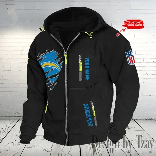 Los Angeles Chargers Hooded Cardigan Zip Hoodie ANZ2DZH238