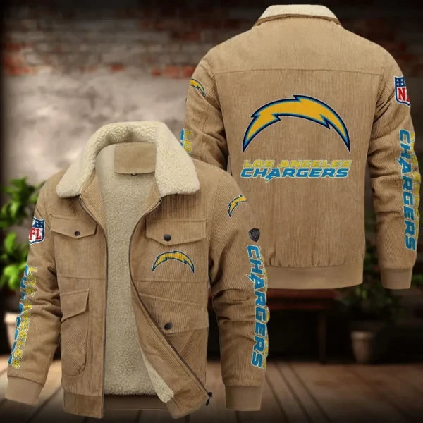 Los Angeles Chargers Men's Thickened Corduroy Jacket ANZANZTCJ018
