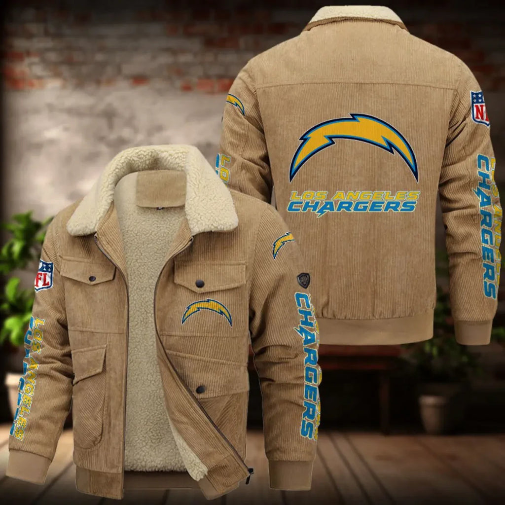 Los Angeles Chargers Men's Thickened Corduroy Jacket ANZANZTCJ018