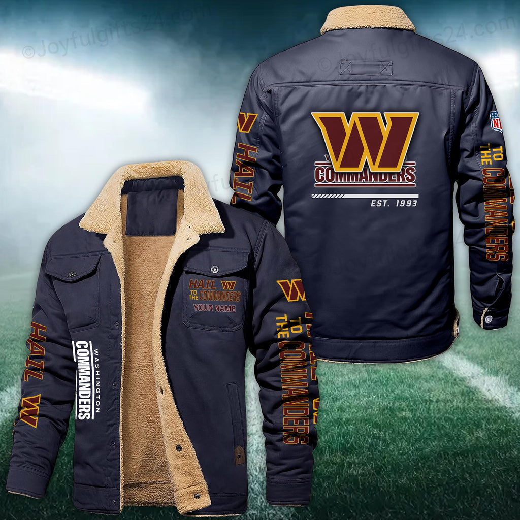 Washington Commanders FLEECE BOMBER JACKET Custom name 10043895N