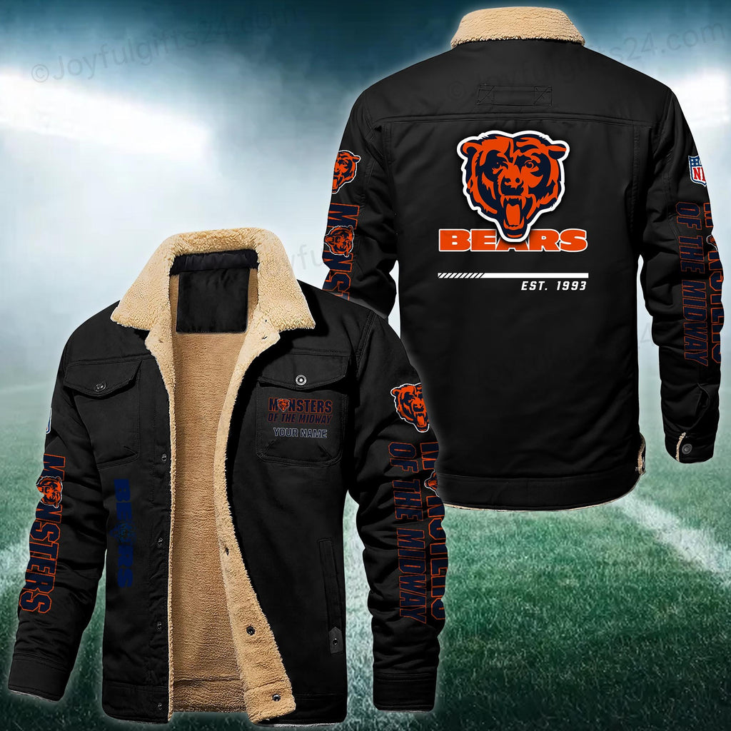 Chicago Bears FLEECE BOMBER JACKET Custom name 10043895N