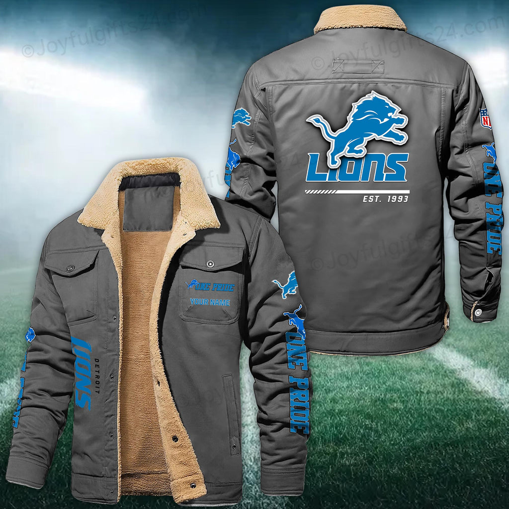 Detroit Lions FLEECE BOMBER JACKET Custom name 10043895N