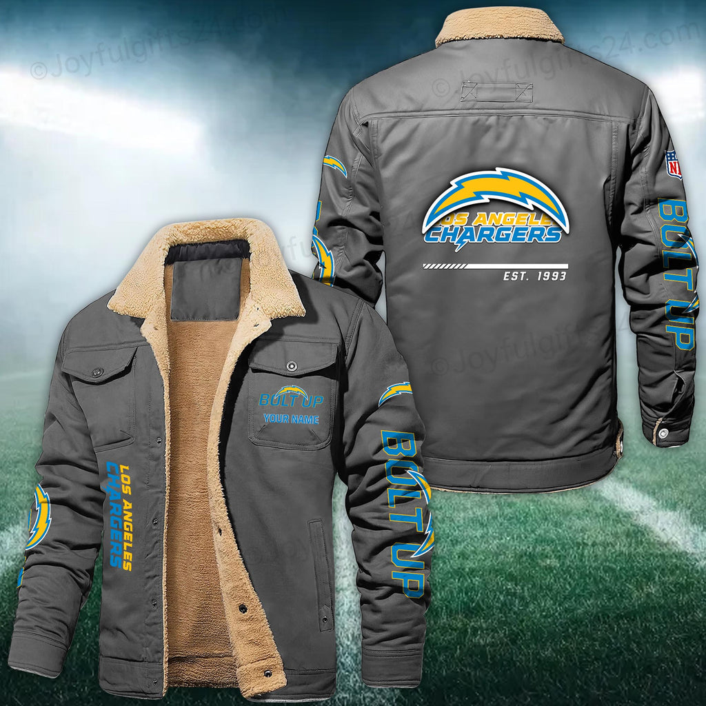 Los Angeles Chargers FLEECE BOMBER JACKET Custom name 10043895N
