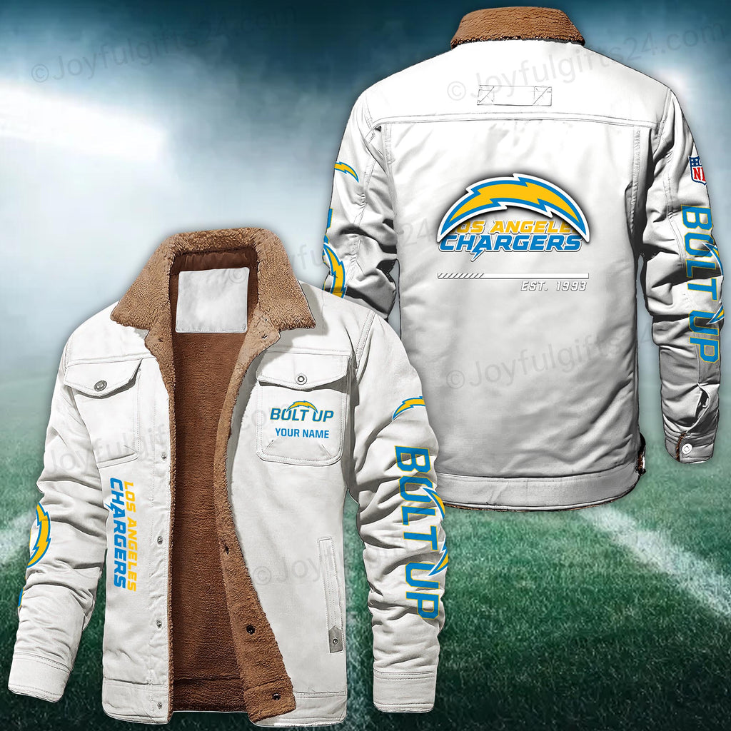 Los Angeles Chargers FLEECE BOMBER JACKET Custom name 10043895N