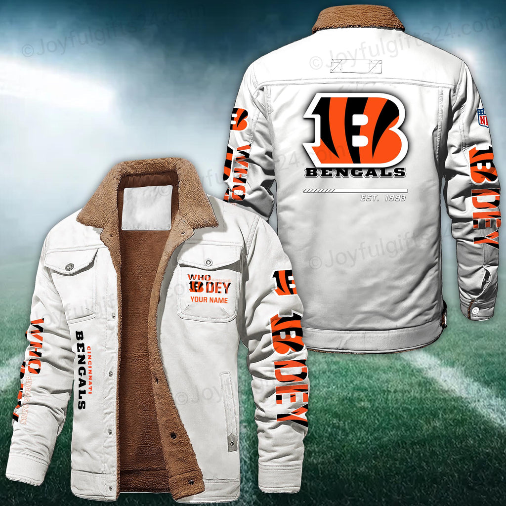 Cincinnati Bengals FLEECE BOMBER JACKET Custom name 10043895N