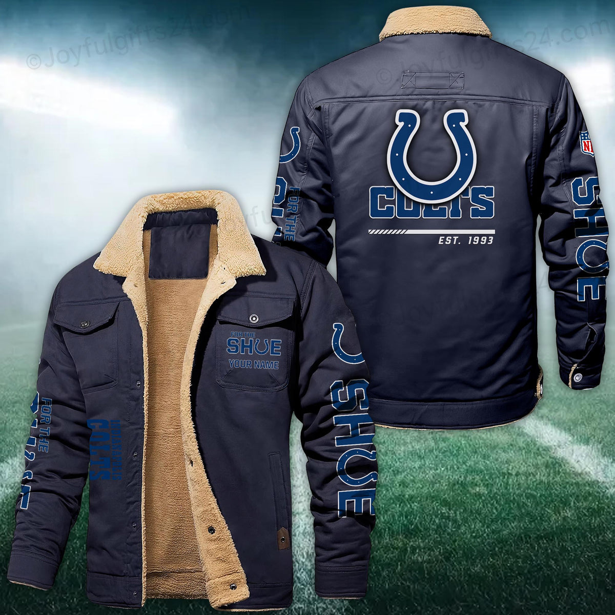Indianapolis Colts FLEECE BOMBER JACKET Custom name 10043895N