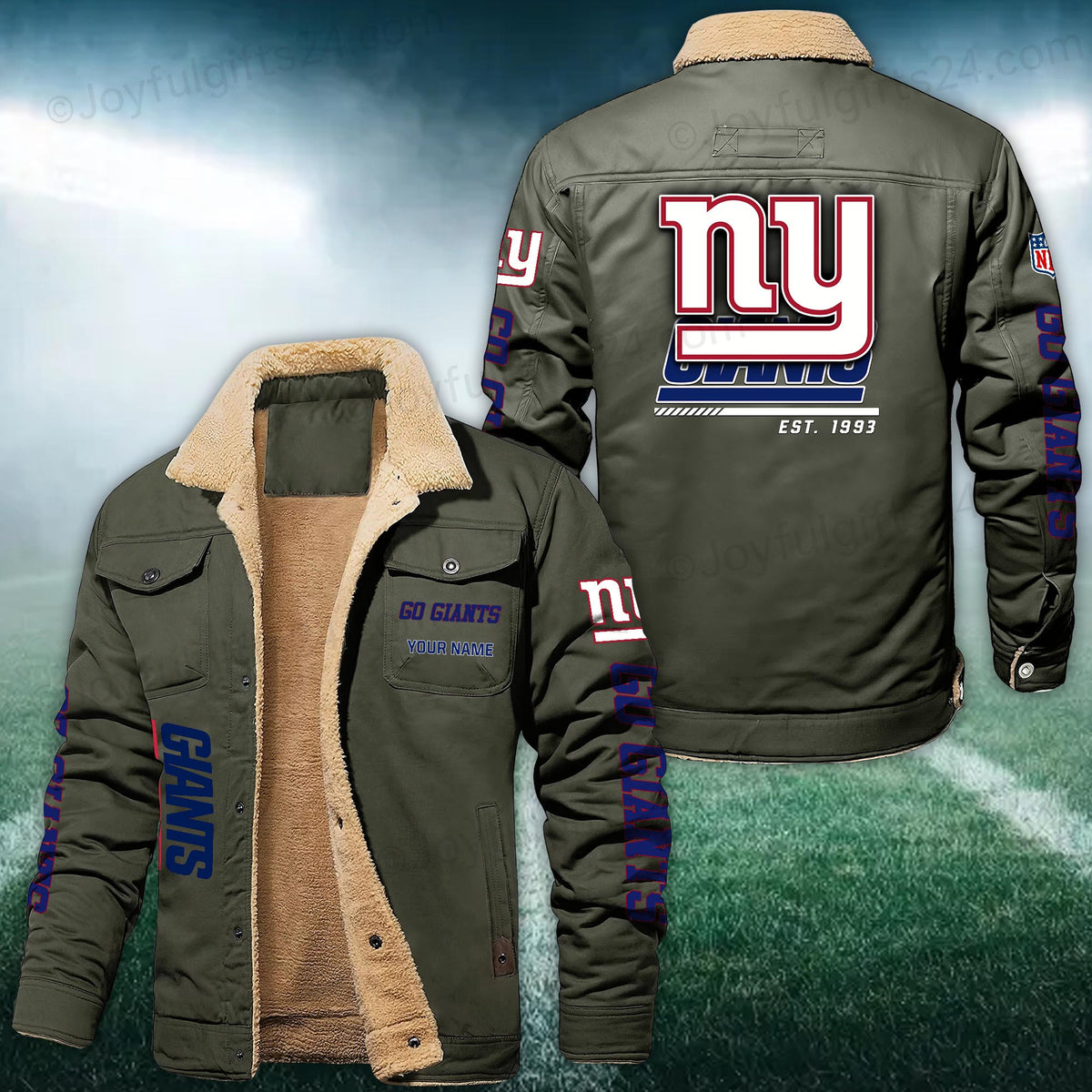 New York Giants FLEECE BOMBER JACKET Custom name 10043895N