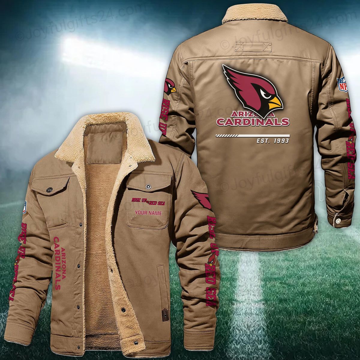 Arizona Cardinals FLEECE BOMBER JACKET Custom name 10043895N