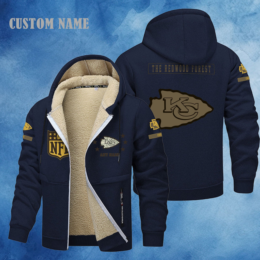 Kansas City Chiefs NFL-Lamb Fleece Thick Coat- Custom name 10154094N