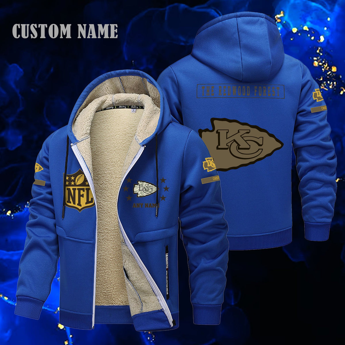 Kansas City Chiefs NFL-Lamb Fleece Thick Coat- Custom name 10154094N