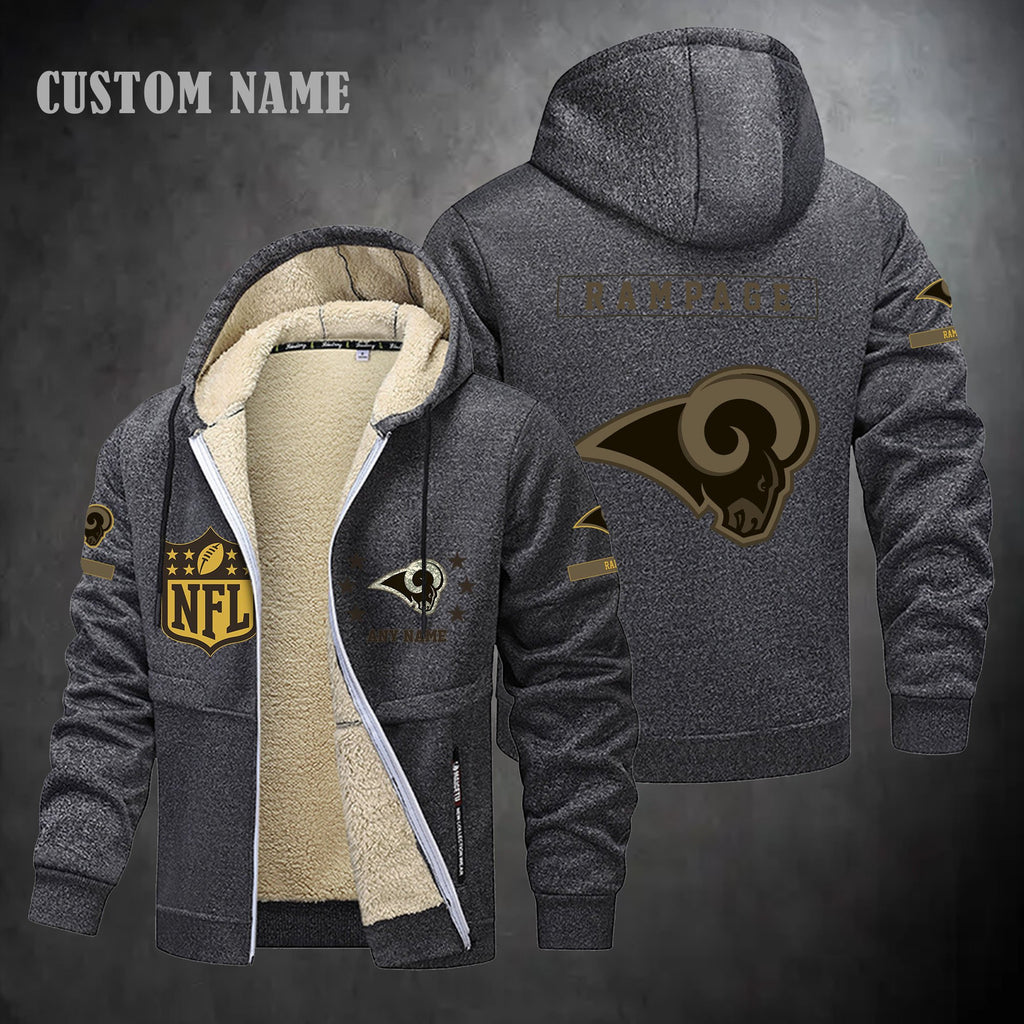 Los Angeles Rams NFL-Lamb Fleece Thick Coat- Custom name 10154094N