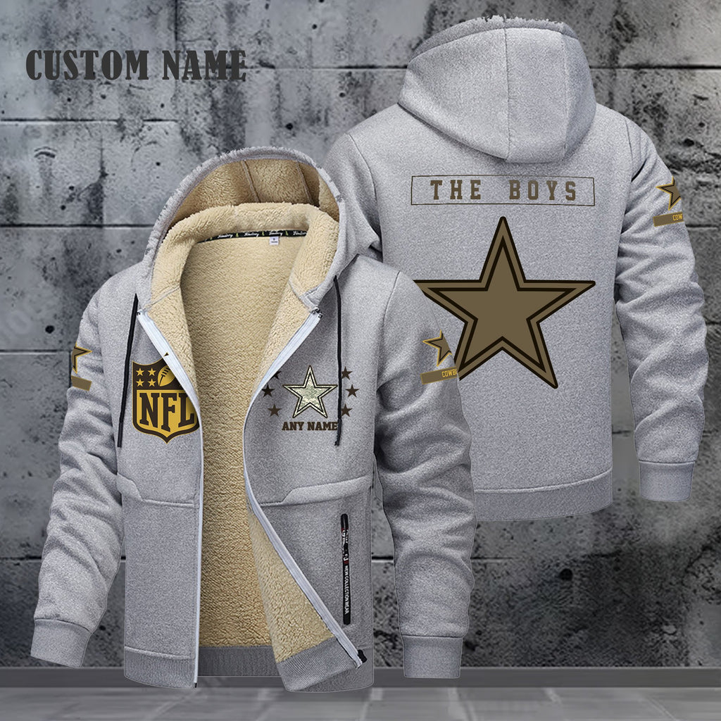 Dallas Cowboys NFL-Lamb Fleece Thick Coat- Custom name 10154094N