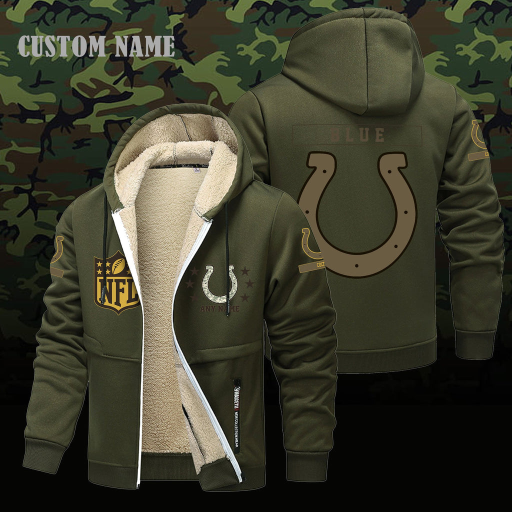 Indianapolis Colts NFL-Lamb Fleece Thick Coat- Custom name 10154094N