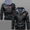 Ohio State Buckeyes HVKC1579 - Premium & Ultra-Thick Leather Jacket with Fleece Hood