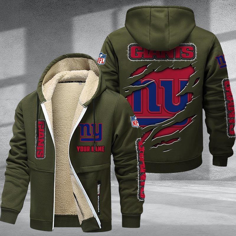 New York Giants DMTZ0377 Premium Sherpa-Lined Winter Hoodie – Personalized Edition