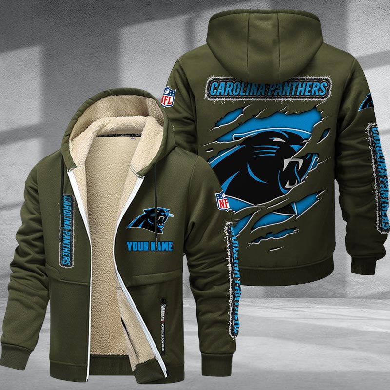 Carolina Panthers DMTZ0358 Premium Sherpa-Lined Winter Hoodie – Personalized Edition