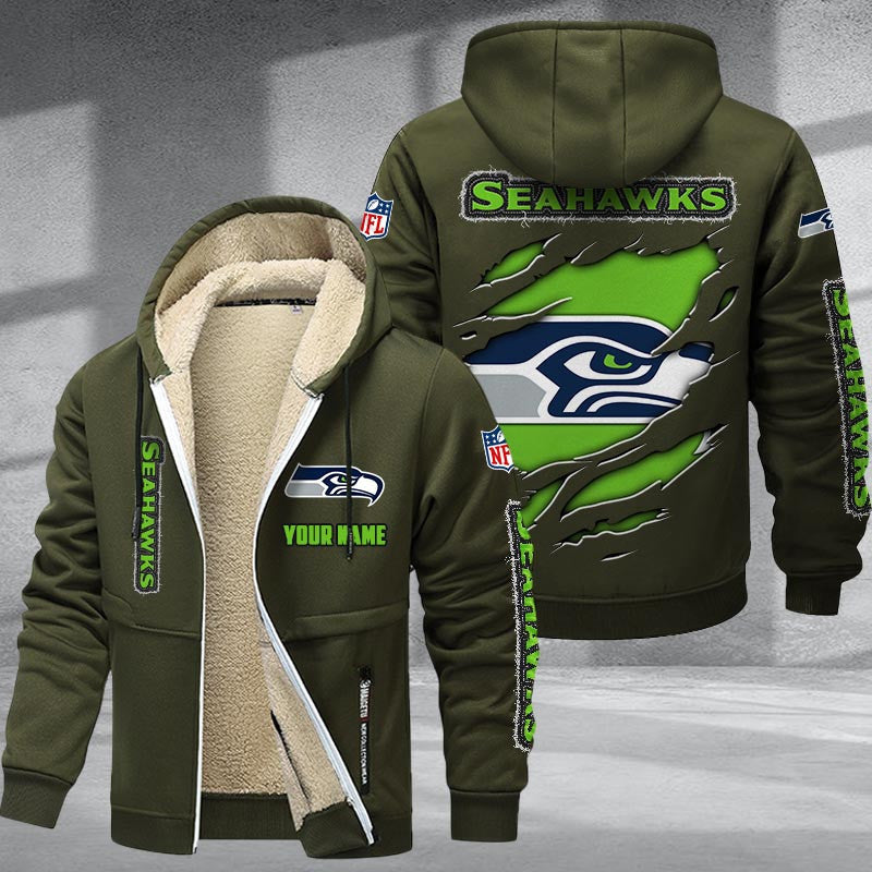 Seattle Seahawks DMTZ0382 Premium Sherpa-Lined Winter Hoodie – Personalized Edition