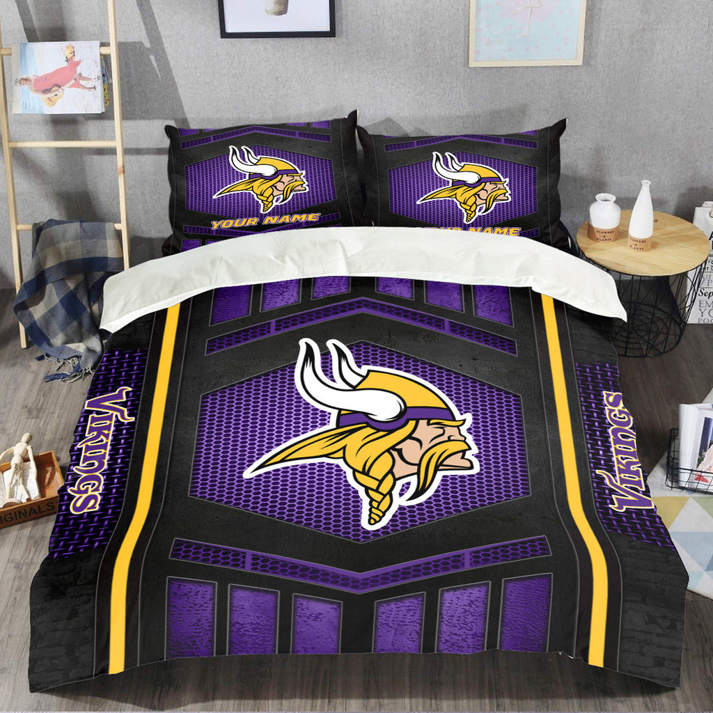 Minnesota Vikings Personalized Bedding Set Best Gift For Fan BGBED123