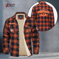 Cincinnati Bengals Fleece Flannel Plaid Jacket MN07