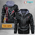 Houston Texans VITC9022 – Premium & Ultra-Thick Leather Jacket with Fleece Hood