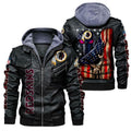 Washington Redskins Football Team HVKC180 - Premium & Ultra-Thick Leather Jacket with Fleece Hood
