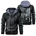 Las Vegas Raiders HVKC457 - Premium & Ultra-Thick Leather Jacket with Fleece Hood