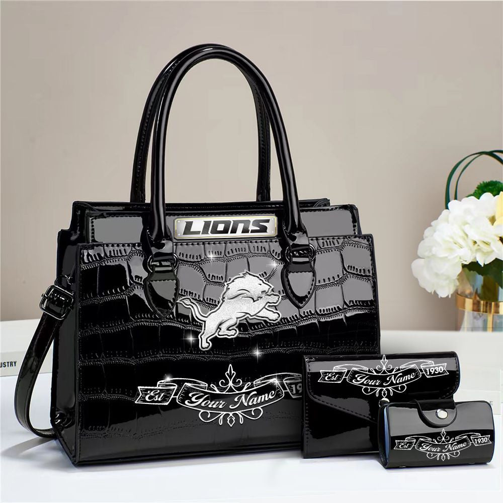 Buy the Handbag, Get the Wallet & Card Holder Free Detroit Lions VITRHB101