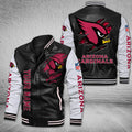 DMHQ0040 Arizona Cardinals Signature Series Leather Jacket — Plush Sherpa Lining