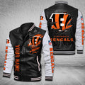 DMHQ0046 Cincinnati Bengals Signature Series Leather Jacket — Plush Sherpa Lining