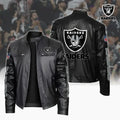Ultra-Premium Leather Jacket Dual Zip Chest— Las Vegas Raiders SPTSLJ017