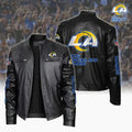 Ultra-Premium Leather Jacket Dual Zip Chest— Los Angeles Rams SPTSLJ012