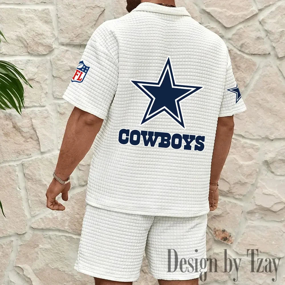 Dallas Cowboys Men’s Waffle Pattern Half Zipper Shirt And Short BSPTWHZSS106