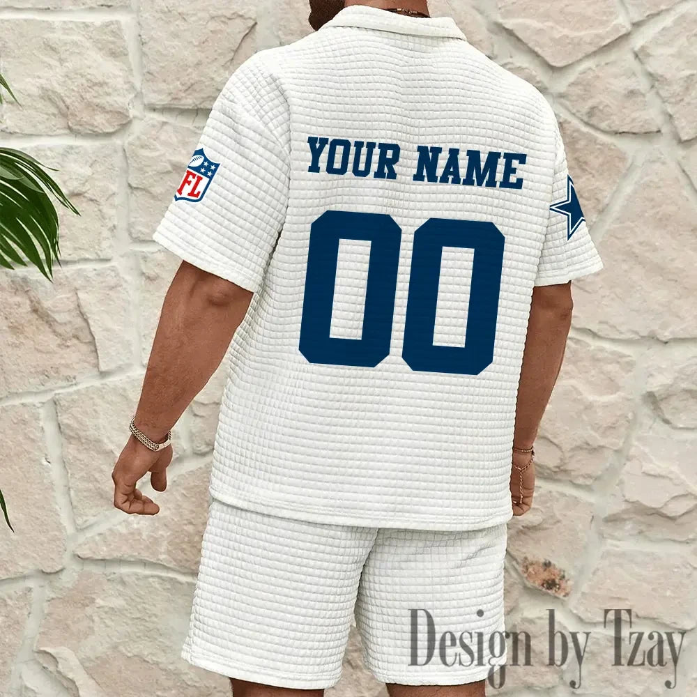 Dallas Cowboys Men’s Waffle Pattern Half Zipper Shirt And Short BSPTWHZSS168