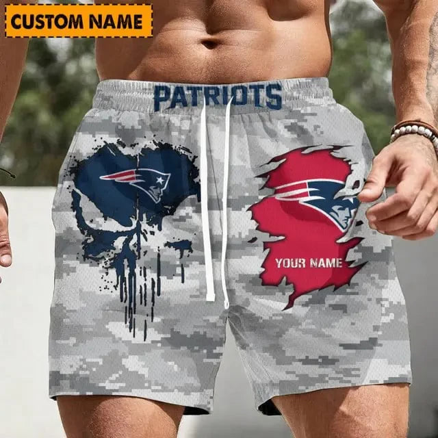 New England Patriots Men Short Pants Custom Name Gift For Fans