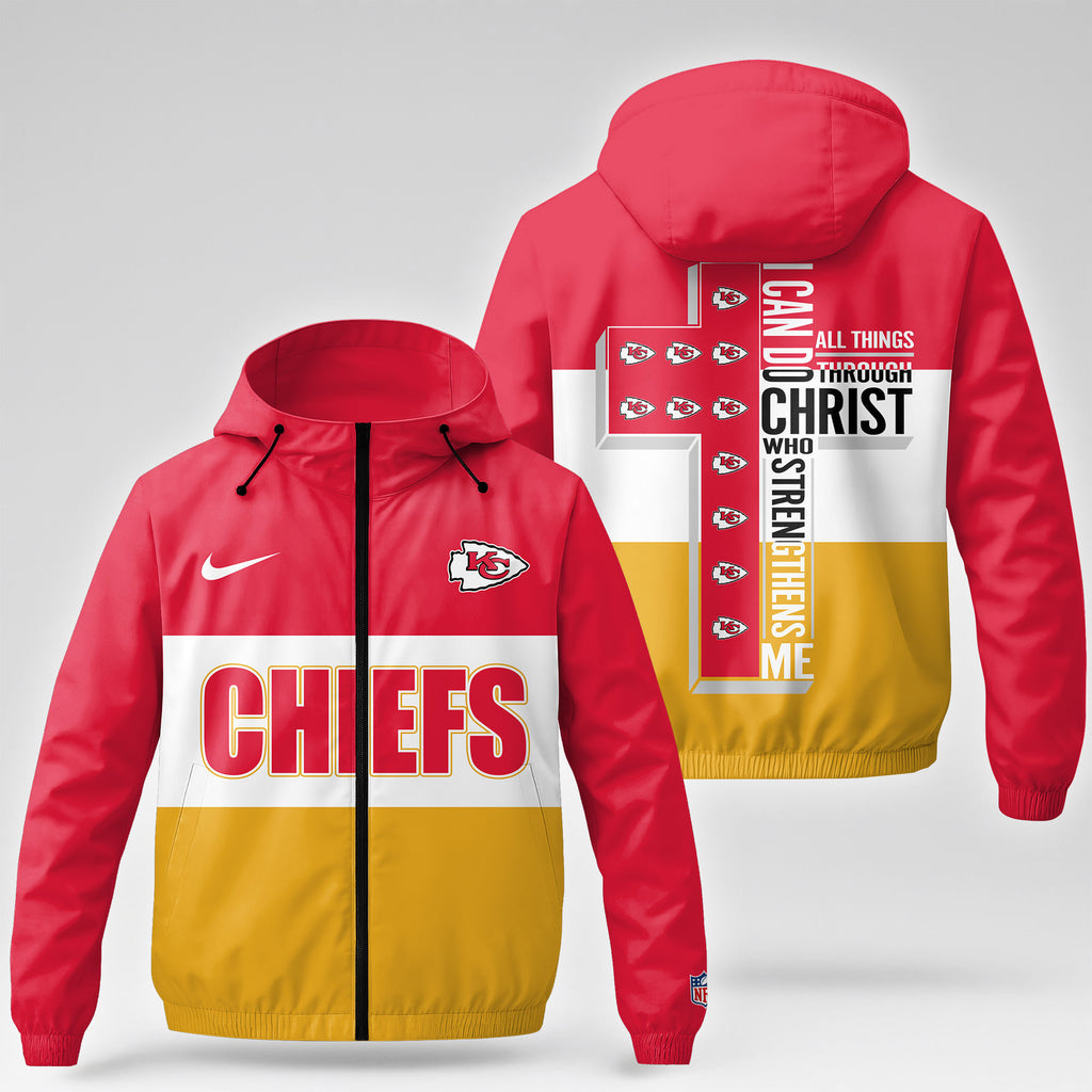 Kansas City Chiefs | Premium NFL Strength Through Christ Windbreaker Jacket NTH1