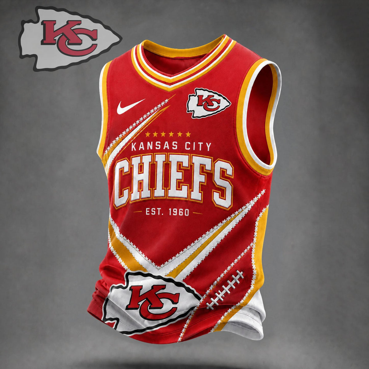 Kansas City Chiefs | Premium NFL Game Day V-neck Tank Top Jersey VAN20