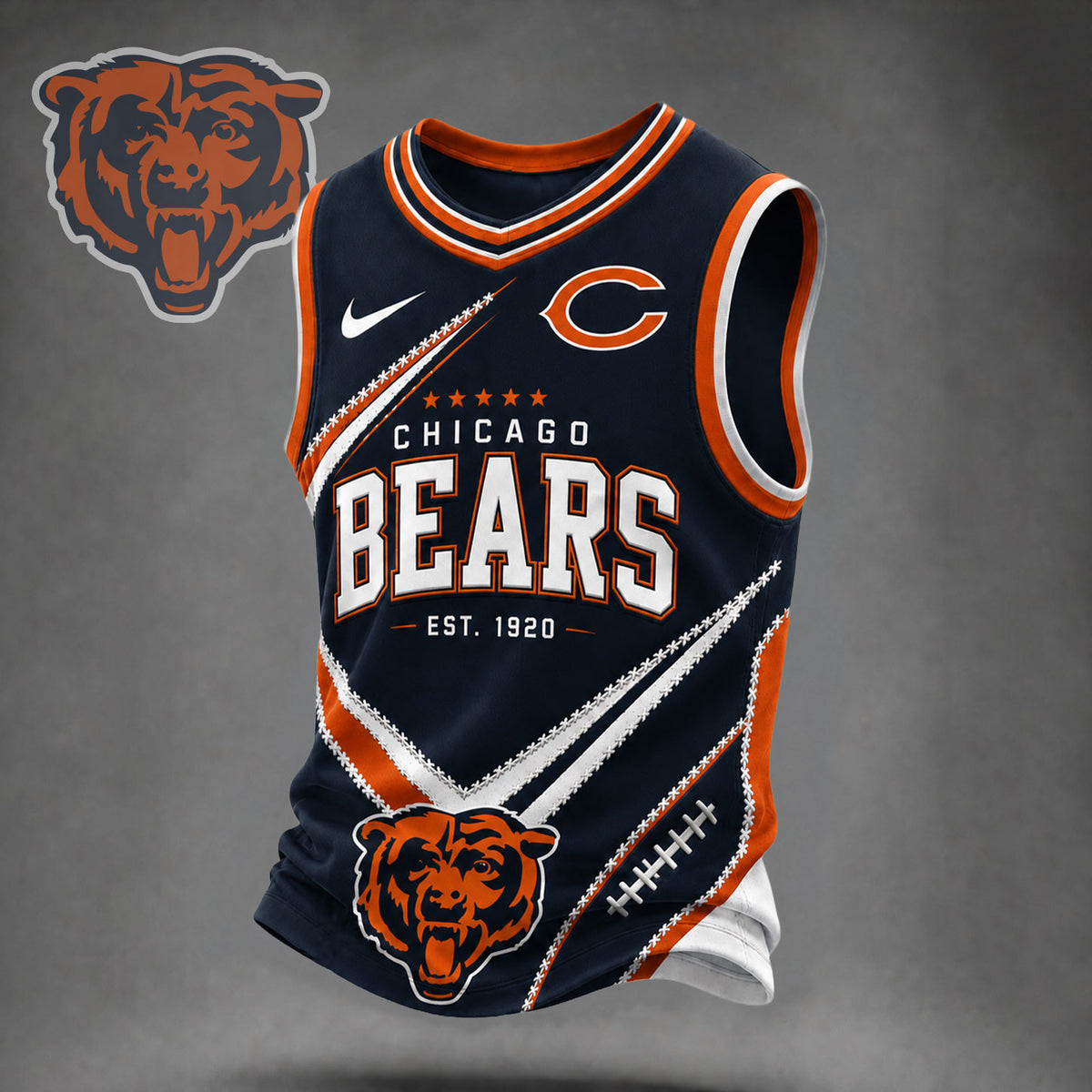 Chicago Bears | Premium NFL Game Day V-neck Tank Top Jersey VAN12