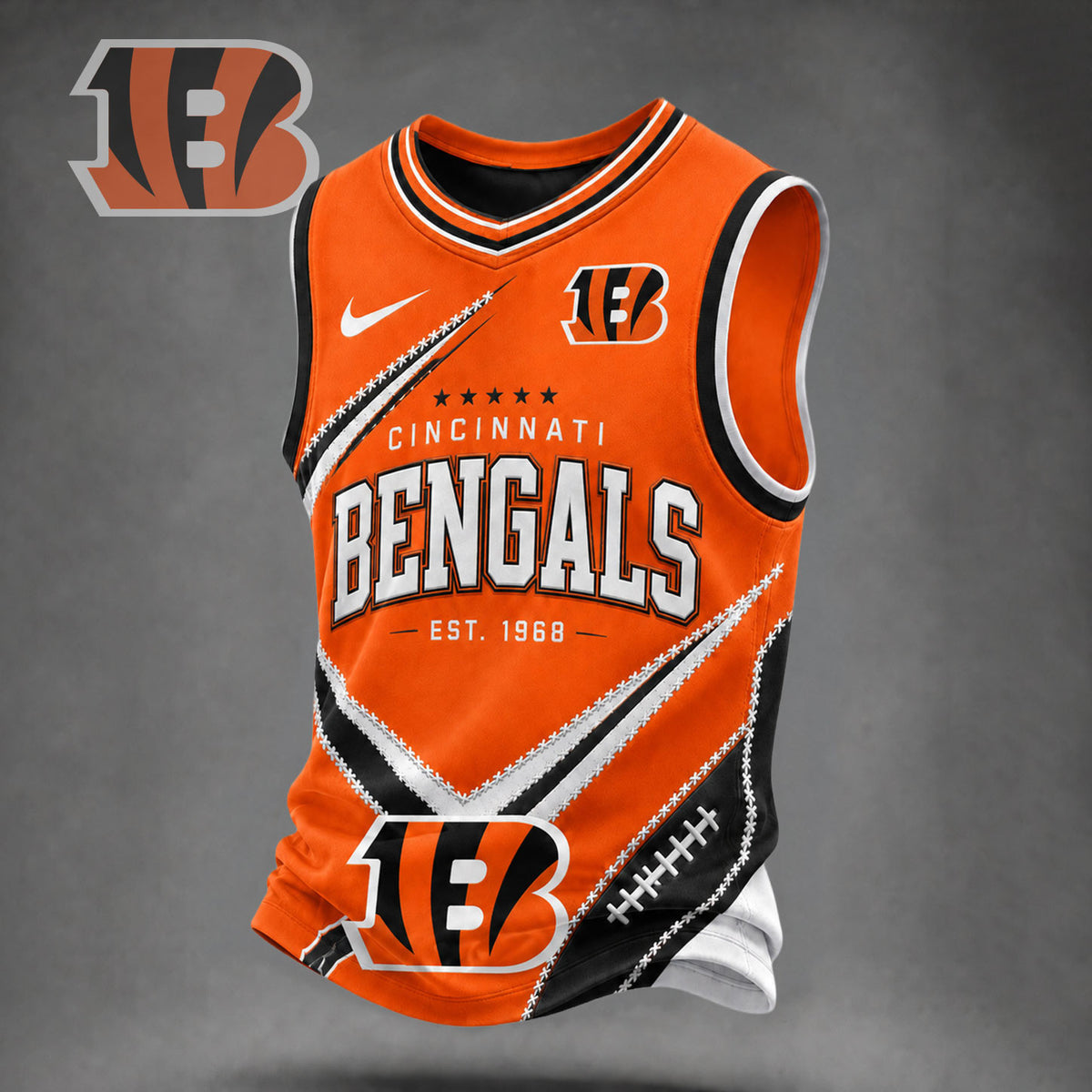 Cincinnati Bengals | Premium NFL Game Day V-neck Tank Top Jersey VAN11