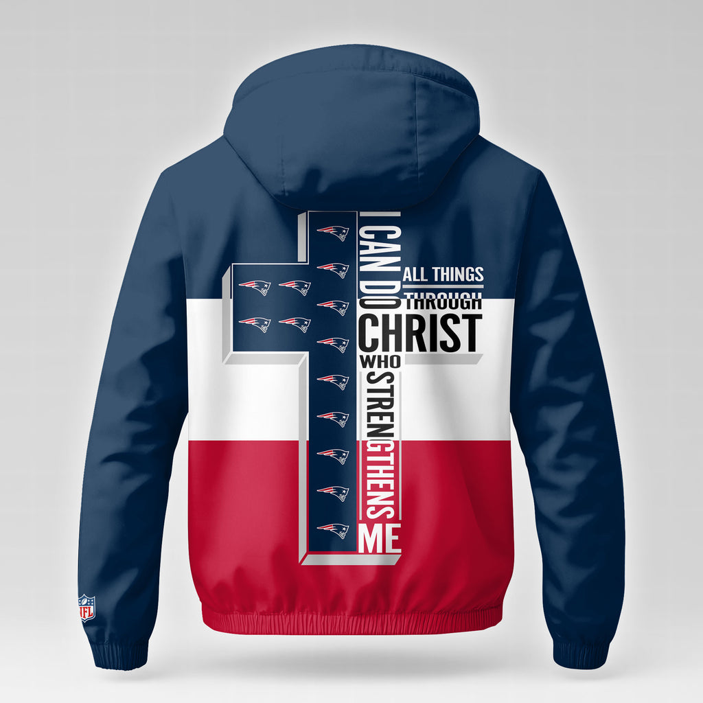 New England Patriots | Premium NFL Strength Through Christ Windbreaker Jacket NTH1