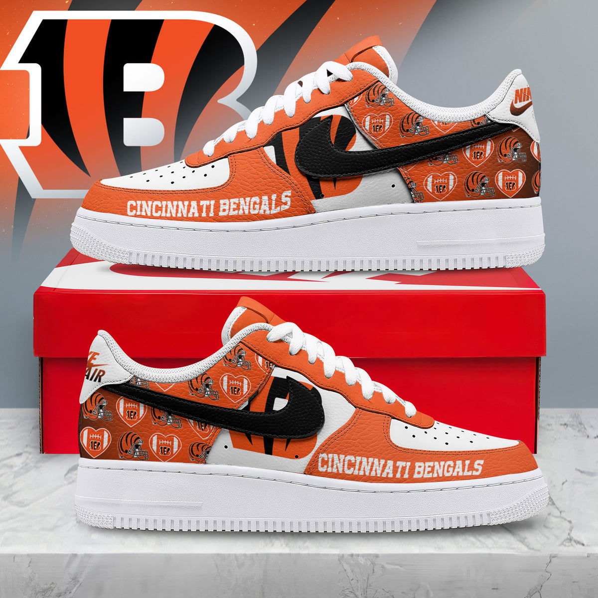 Cincinnati Bengals | Premium NFL Gridiron Classic AF1 Shoes NTH1