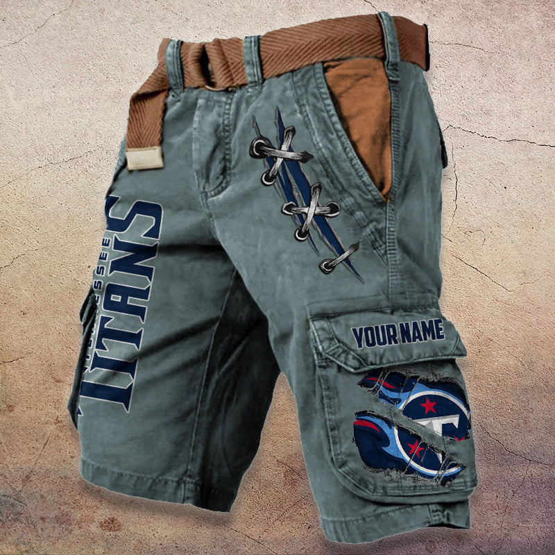 Tennessee Titans Pocket Print Cargo Shorts (Belt Not Included) S9MCS160