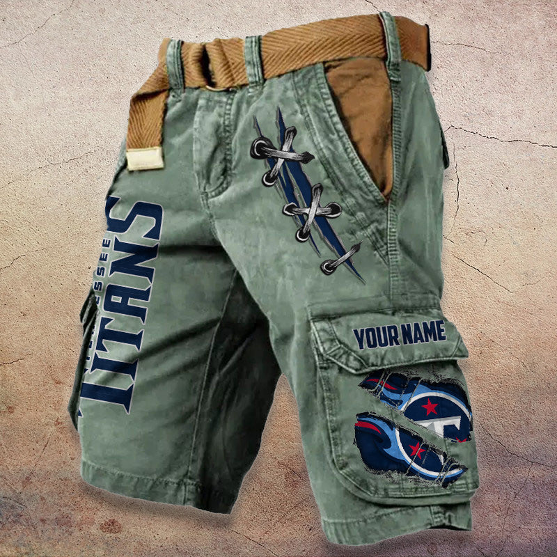 Tennessee Titans Pocket Print Cargo Shorts (Belt Not Included) S9MCS160