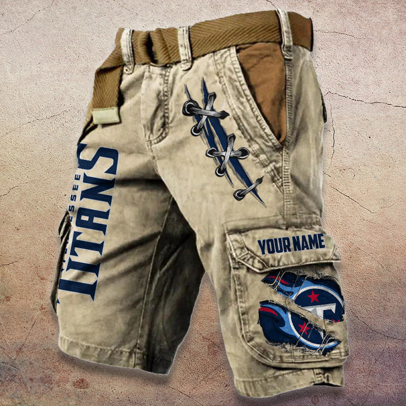 Tennessee Titans Pocket Print Cargo Shorts (Belt Not Included) S9MCS160